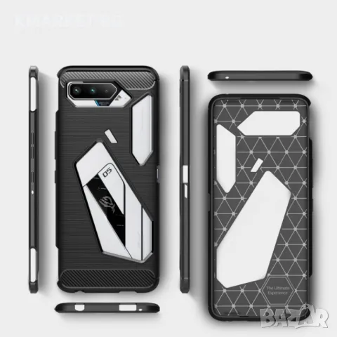 Asus ROG Phone 5 Удароустойчив Carbon Fiber Калъф и Протектор, снимка 8 - Калъфи, кейсове - 49024096