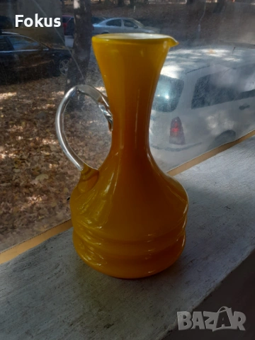 Невероятна жълта кана гарафа декантер, снимка 3 - Антикварни и старинни предмети - 53408554