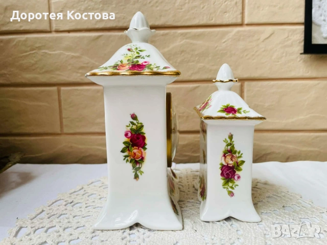 ROYAL ALBERT красиви часовници от костен порцелан от Англия, снимка 9 - Антикварни и старинни предмети - 53881745