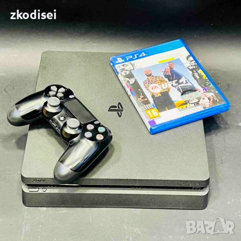 Конзола SONY - PS4 SLIM с 1бр. джойстик и 1бр. игра