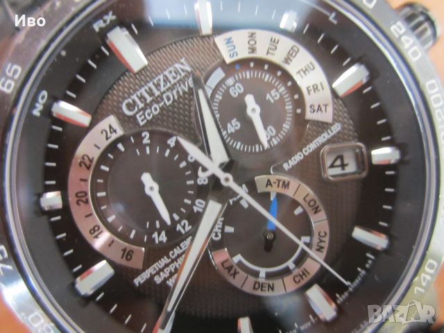 Citizen Men’s Eco Drive Хроно A-T Alarm Radio Controlled Часовник E650, снимка 6 - Мъжки - 45385287