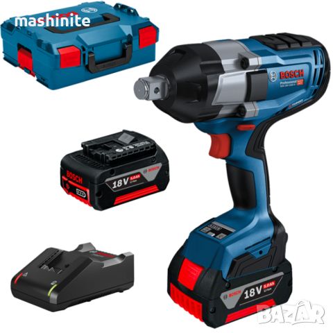 Акумулаторен безчетков гайковерт GDS 18V-1050 H 2x5.0 Ah Bosch, снимка 1 - Винтоверти - 46303175