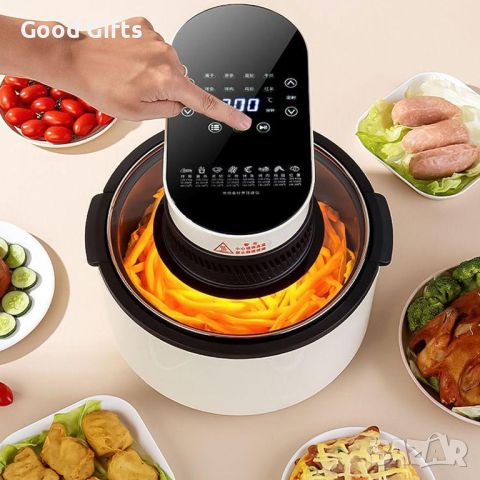 Air Fryer Уред за готвене без мазнина, 10л - Еър Фраер за Здравословно Готвене с Голям Капацитет, снимка 6 - Уреди за готвене на пара - 45353557