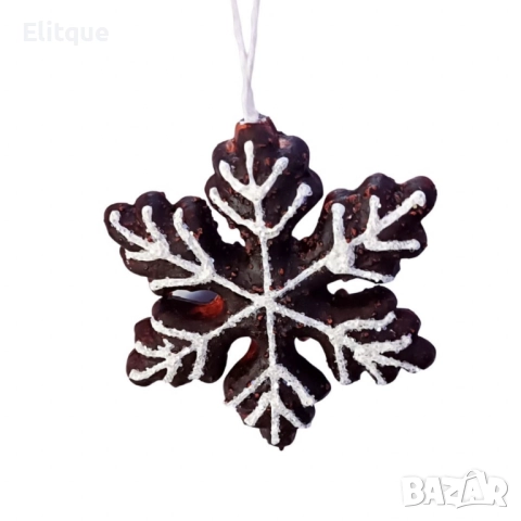 Декоративна фигурка играчка за елха коледна бисквитка. ВАРИАНТИ: Елха,Кексче, Снежинка, снимка 3 - Други стоки за дома - 52903683