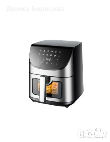Фритюрник, 1700W, 7л., Горещ въздух, Таймер, до 200°C, с видим прозорец, Черен, снимка 5 - Фритюрници - 49816791