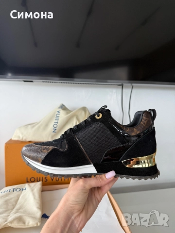 Louis Vuitton естествена кожа велур черни сникърси маратонки нови, снимка 5 - Маратонки - 51541739