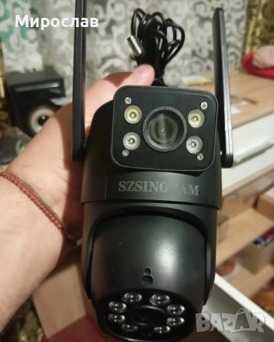 Многофункционална безжична външна охранителна камера с Wi-Fi, 1080p 