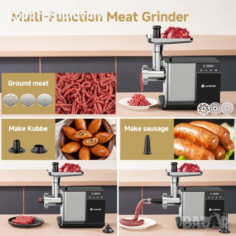 Месомелачка Aobosi 3000W, Гаранция, снимка 3 - Месомелачки - 53717584