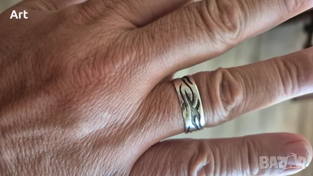 Сребро 925 мъжка сребърна халка/пръстен, снимка 6 - Пръстени - 50024418