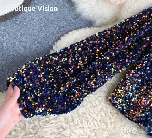 Ново! Блуза с пайети с един ръкав, снимка 5 - Корсети, бюстиета, топове - 50996493