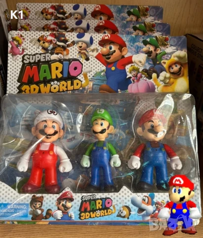 Комплект 3 фигурки Супер Марио, Super Mario