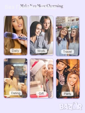 Нова Керамична йонна четка за коса изправяне LANDOT 12 степени лилава, снимка 7 - Други - 54108809