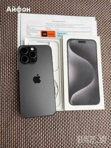 КАТО НОВ!/*ЛИЗИНГ*/ iPhone 15 Pro Max Black Titanium 256Gb 36М Гаранци