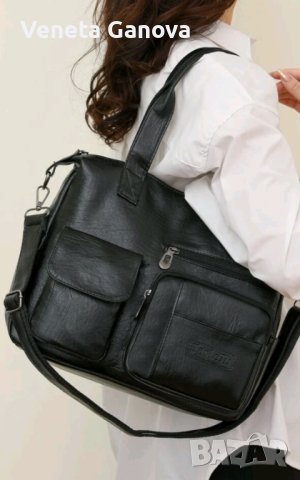 Голяма дамска чанта за ръка или рамо от високо качество екокожа, снимка 3 - Чанти - 45069565