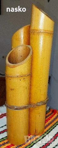 Свещник от бамбук, снимка 4 - Други ценни предмети - 46433542
