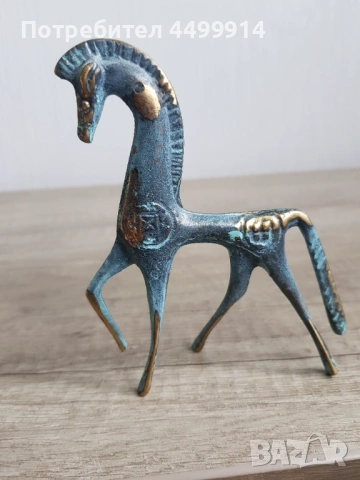 Бронзова статуя на древногръцки кон,реплика, снимка 2 - Антикварни и старинни предмети - 53268641