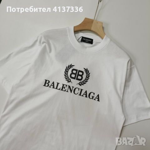 Бяла тениска Balenciaga , t shirt balenciaga, снимка 4 - Тениски - 46385677