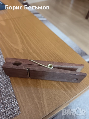 Голяма немска дървена щипка, снимка 5 - Антикварни и старинни предмети - 53556377