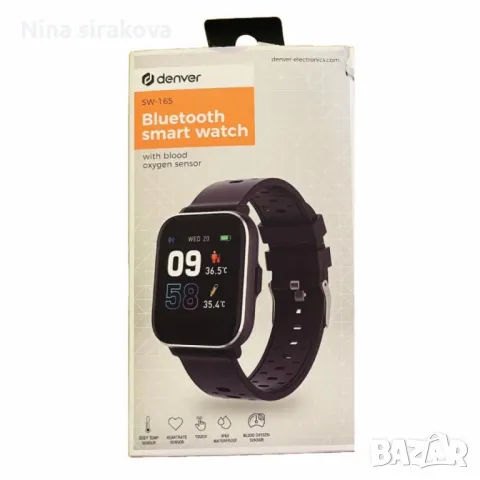 Bluetooth смарт часовник със сензор за телесна температура, кислород в кръвта и пулс Denver SW-165

, снимка 5 - Смарт часовници - 49268577