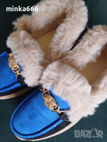 Дамски мокасини с пух., снимка 3 - Дамски ежедневни обувки - 52180330