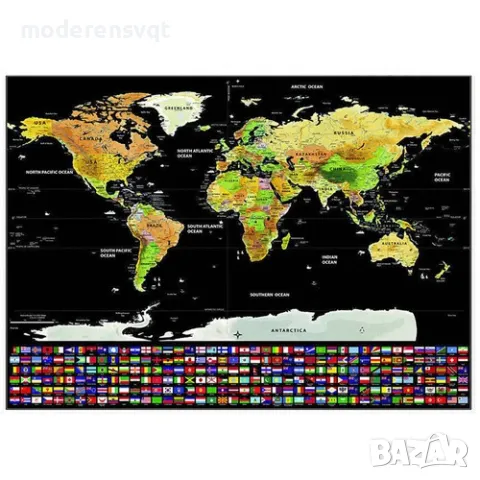 Скреч карта на света – световна карта за изтриване, снимка 6 - Карти за игра - 50432087