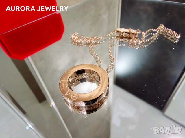 CARTIER Love Rose Gold Large Paved Diamonds Pendant Дамскo Колие, снимка 7 - Колиета, медальони, синджири - 52888468