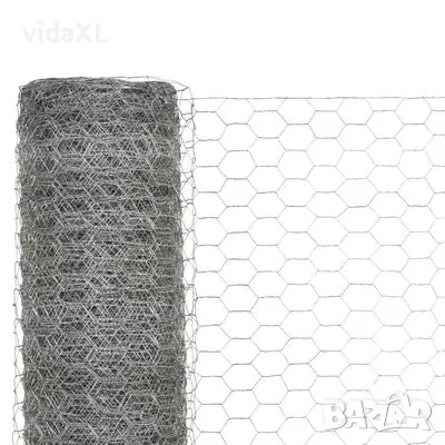 vidaXL Кокошкарска мрежа, поцинкована стомана, 25x1,5 м, сребриста(SKU:143333), снимка 3 - Други - 49414993