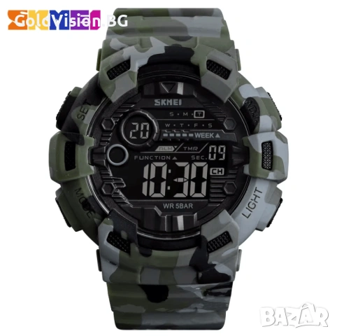 Мъжки часовник – SKMEI camo green + ПОДАРЪК