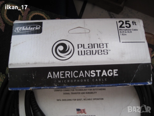 Микрофонен кабел Високопроизводителен D'Addario Planet Waves PW M 25 7,5 m Внос от Америка НОВО!, снимка 5 - Микрофони - 51639778