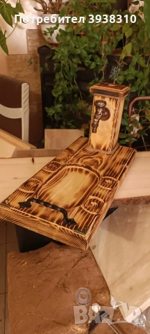 Налично 50 евро -Диспенсър с чешмичка за бутилка с питие и дъска за сервиране на мезе., снимка 6 - Други стоки за дома - 54217282