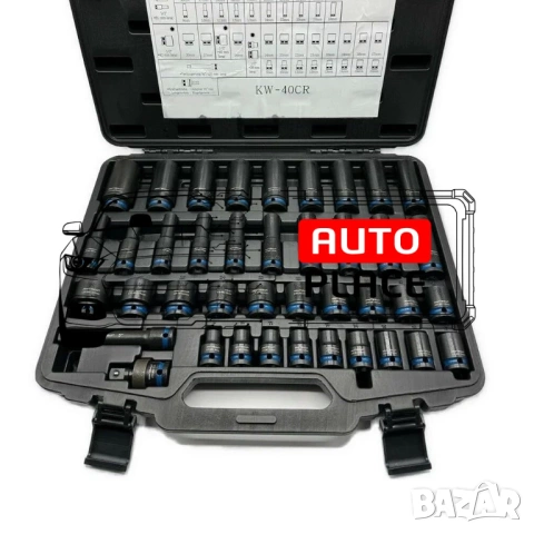 Комплект ударни вложки 1/2″ 40 части KraftWelle