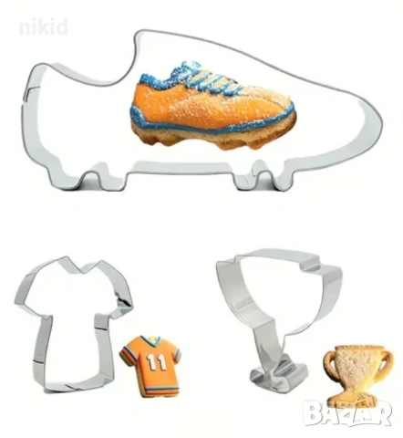 Купа Тениска Бутонка бутонки спортни резци форми метална форма резец украса бисквитки фондан, снимка 3 - Форми - 53930641
