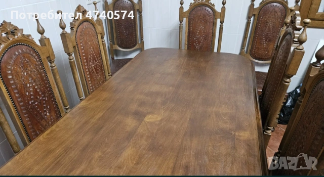 Трапезна маса с 8 стола, снимка 3 - Маси - 53635368