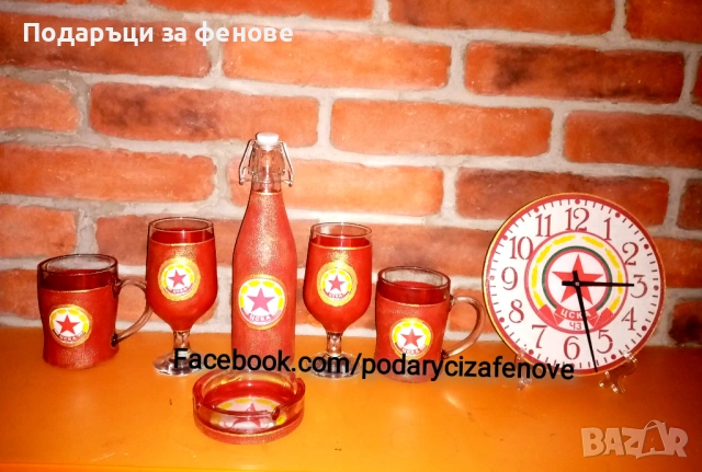 Подарък за фен на "ЦСКА"- Стенен часовник с логото на ФК ЦСКА, ръчна изработка, снимка 2 - Стенни часовници - 53680666