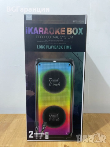 Караоке Тонколона с 2 х 8″ Говорителя и 2 Микрофона, снимка 6 - Тонколони - 52263469