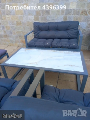 Градински комплект от 6 части, снимка 3 - Градински мебели, декорация  - 50741040