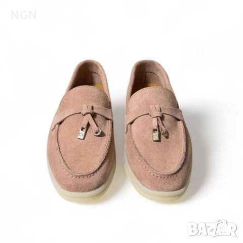 Модерни дамски мокасини изработени от висококачествен естествен велур в цвят пудра , снимка 10 - Дамски ежедневни обувки - 45082358