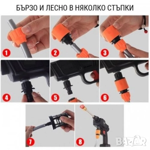 Акумулаторна Водоструйка 22 Бара, 1бр Батерия 48V 8Ah, Зарядно и Аксесоари в куфар - ПРОМОЦИЯ !!!, снимка 3 - Друга електроника - 52098750
