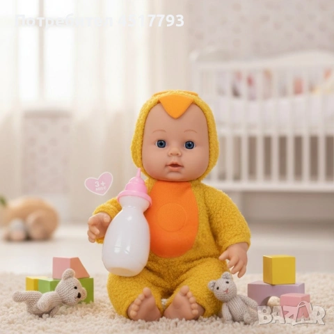 Интерактивна кукла бебе с костюм на животно – говори, смее се и плаче (30 см), снимка 6 - Кукли - 53152849