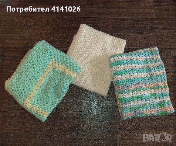 Ръчно плетени бебешки одеяла / пелени / различни модели, снимка 6 - Спално бельо и завивки - 46464948