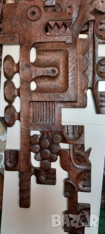 Дърворезба/Пано(голямо) 3 метра , уникат пано на проф.Кънчо Цанев, снимка 4 - Декорация за дома - 48384400