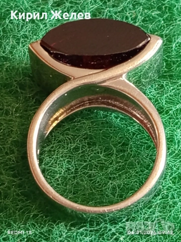 Дизайнерски сребърен пръстен с ГРАНАТ подходящ подарък за специални случаи 33301, снимка 6 - Пръстени - 53002728