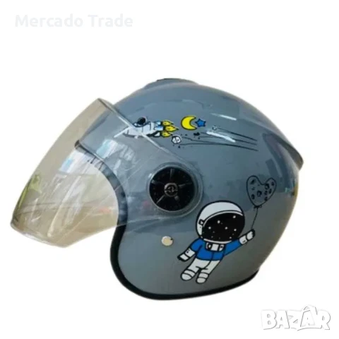 Детска каска за мотор Mercado Trade, За скутер, XS размер, Сив и розов, снимка 10 - Аксесоари и консумативи - 51282566