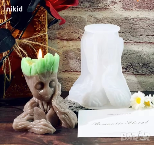 3D Пазители на Галактиката Groot Груут силиконов молд форма фондан шоколад гипс смола свещ