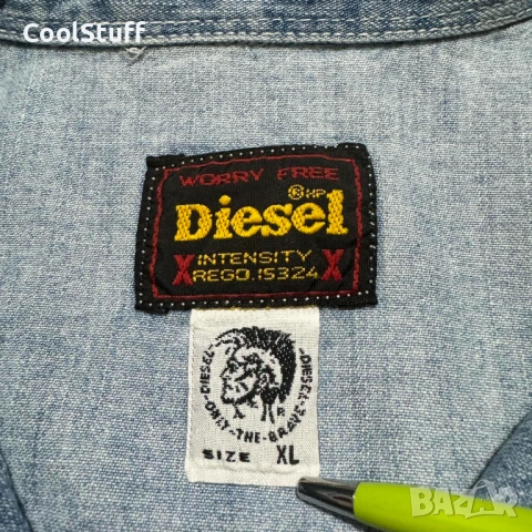 Мъжка Дънкова Риза Diesel Vintage 90’s Размер XL, снимка 5 - Ризи - 53937384