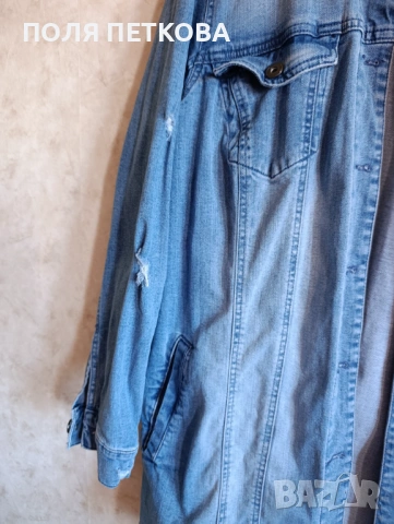 Дънково удължено яке, снимка 4 - Якета - 54103844