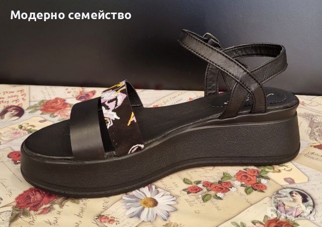 Дамски сандали от естествена кожа произведени в България модел: 236162-1451 nero-pied, снимка 4 - Сандали - 45891126