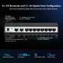 YuLinca 10-портов Gigabit Ethernet комутатор, 8 x 100/1000Mbps порта, 2 Gigabit Uplink, VLAN, снимка 3