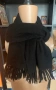 Зимен черен шал  с ресни (фина вълна virgin wool), снимка 4