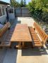Дървена маса с пейки, снимка 1 - Градински мебели, декорация  - 45615861